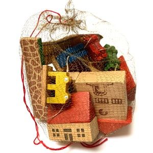 Vintage Erzgebirge Wood Train Station set Germany